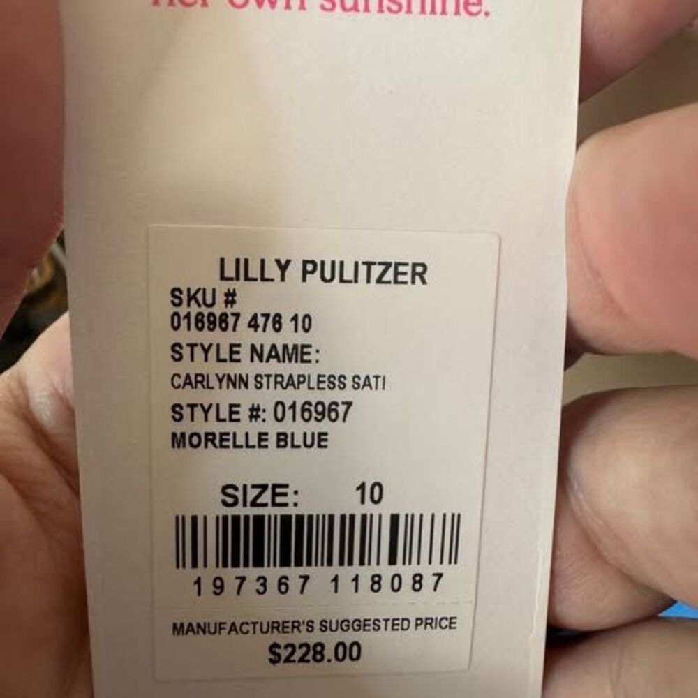 Lilly Pulitzer New Satin Dress Sz 10 - Picture 9 of 9